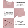 image:imageCOOFANDY Mens Knit TShirts Short Sleeve Crewneck Shirt Casual Textured Pullover TeesPink