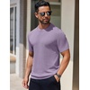 image:imageCOOFANDY Mens Knit TShirts Short Sleeve Crewneck Shirt Casual Textured Pullover TeesPurple