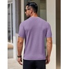 image:imageCOOFANDY Mens Knit TShirts Short Sleeve Crewneck Shirt Casual Textured Pullover TeesPurple