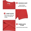 image:imageCOOFANDY Mens Knit TShirts Short Sleeve Crewneck Shirt Casual Textured Pullover TeesRed