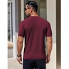 image:imageCOOFANDY Mens Knit TShirts Short Sleeve Crewneck Shirt Casual Textured Pullover TeesWine Red
