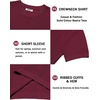 image:imageCOOFANDY Mens Knit TShirts Short Sleeve Crewneck Shirt Casual Textured Pullover TeesWine Red