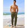 image:imageCOOFANDY Mens Linen Harem Drawstring Pants Casual Elastic Waist Lightweight Trouser Hippie Summer Beach Yoga PantsArmy Green