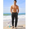 image:imageCOOFANDY Mens Linen Harem Drawstring Pants Casual Elastic Waist Lightweight Trouser Hippie Summer Beach Yoga PantsBlack