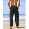 image:imageCOOFANDY Mens Linen Harem Drawstring Pants Casual Elastic Waist Lightweight Trouser Hippie Summer Beach Yoga PantsBlack