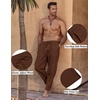 image:imageCOOFANDY Mens Linen Harem Drawstring Pants Casual Elastic Waist Lightweight Trouser Hippie Summer Beach Yoga PantsBrown