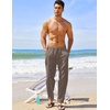 image:imageCOOFANDY Mens Linen Harem Drawstring Pants Casual Elastic Waist Lightweight Trouser Hippie Summer Beach Yoga PantsCoffee