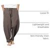 image:imageCOOFANDY Mens Linen Harem Drawstring Pants Casual Elastic Waist Lightweight Trouser Hippie Summer Beach Yoga PantsCoffee