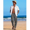 image:imageCOOFANDY Mens Linen Harem Drawstring Pants Casual Elastic Waist Lightweight Trouser Hippie Summer Beach Yoga PantsDark Grey