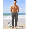 image:imageCOOFANDY Mens Linen Harem Drawstring Pants Casual Elastic Waist Lightweight Trouser Hippie Summer Beach Yoga PantsDark Grey