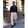 image:imageCOOFANDY Mens Linen Harem Drawstring Pants Casual Elastic Waist Lightweight Trouser Hippie Summer Beach Yoga PantsLight Khaki