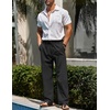 image:imageCOOFANDY Mens Linen Pants Casual Beach Summer Pant Elastic Waist Drawstring Lightweight TrousersBlack