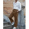 image:imageCOOFANDY Mens Linen Pants Casual Beach Summer Pant Elastic Waist Drawstring Lightweight TrousersCoffee