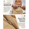 image:imageCOOFANDY Mens Linen Pants Casual Beach Summer Pant Elastic Waist Drawstring Lightweight TrousersDark Khaki