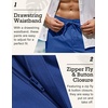 image:imageCOOFANDY Mens Linen Pants Casual Beach Summer Pant Elastic Waist Drawstring Lightweight TrousersDeep Blue