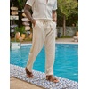 image:imageCOOFANDY Mens Linen Pants Casual Beach Summer Pant Elastic Waist Drawstring Lightweight TrousersKhaki