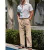 image:imageCOOFANDY Mens Linen Pants Casual Beach Summer Pant Elastic Waist Drawstring Lightweight TrousersLight Brown