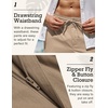 image:imageCOOFANDY Mens Linen Pants Casual Beach Summer Pant Elastic Waist Drawstring Lightweight TrousersLight Brown