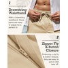 image:imageCOOFANDY Mens Linen Pants Casual Beach Summer Pant Elastic Waist Drawstring Lightweight TrousersLight Coffe