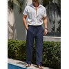 image:imageCOOFANDY Mens Linen Pants Casual Beach Summer Pant Elastic Waist Drawstring Lightweight TrousersNavy Blue