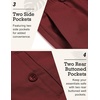 image:imageCOOFANDY Mens Linen Pants Casual Beach Summer Pant Elastic Waist Drawstring Lightweight TrousersWine Red