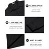 image:imageCOOFANDY Mens Long Sleeve Polo Shirts Classic Casual Button Polo Tee Lightweight Collared Golf Shirt01black
