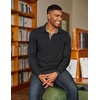 image:imageCOOFANDY Mens Long Sleeve Polo Shirts Classic Casual Button Polo Tee Lightweight Collared Golf Shirt02black