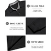 image:imageCOOFANDY Mens Long Sleeve Polo Shirts Classic Casual Button Polo Tee Lightweight Collared Golf Shirt02black