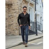image:imageCOOFANDY Mens Long Sleeve Polo Shirts Classic Casual Button Polo Tee Lightweight Collared Golf Shirt02black