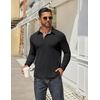 image:imageCOOFANDY Mens Long Sleeve Polo Shirts Classic Casual Button Polo Tee Lightweight Collared Golf Shirt02black