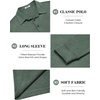 image:imageCOOFANDY Mens Long Sleeve Polo Shirts Classic Casual Button Polo Tee Lightweight Collared Golf ShirtDark Army Green