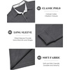 image:imageCOOFANDY Mens Long Sleeve Polo Shirts Classic Casual Button Polo Tee Lightweight Collared Golf ShirtDark Grey