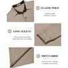 image:imageCOOFANDY Mens Long Sleeve Polo Shirts Classic Casual Button Polo Tee Lightweight Collared Golf ShirtKhaki