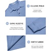 image:imageCOOFANDY Mens Long Sleeve Polo Shirts Classic Casual Button Polo Tee Lightweight Collared Golf ShirtLight Blue