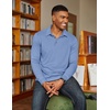image:imageCOOFANDY Mens Long Sleeve Polo Shirts Classic Casual Button Polo Tee Lightweight Collared Golf ShirtLight Blue