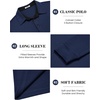image:imageCOOFANDY Mens Long Sleeve Polo Shirts Classic Casual Button Polo Tee Lightweight Collared Golf ShirtNavy Blue