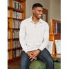 image:imageCOOFANDY Mens Long Sleeve Polo Shirts Classic Casual Button Polo Tee Lightweight Collared Golf ShirtWhite