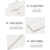 image:imageCOOFANDY Mens Long Sleeve Polo Shirts Classic Casual Button Polo Tee Lightweight Collared Golf ShirtWhite