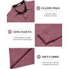 image:imageCOOFANDY Mens Long Sleeve Polo Shirts Classic Casual Button Polo Tee Lightweight Collared Golf ShirtWine Red