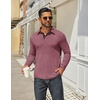 image:imageCOOFANDY Mens Long Sleeve Polo Shirts Classic Casual Button Polo Tee Lightweight Collared Golf ShirtWine Red