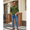 image:imageCOOFANDY Mens Mock Turtleneck Ribbed Knit Pullover Sweater Casual Lightweight Slim fit Dress Sweater TeeArmy Green