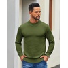 image:imageCOOFANDY Mens Mock Turtleneck Ribbed Knit Pullover Sweater Casual Lightweight Slim fit Dress Sweater TeeArmy Green