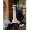 image:imageCOOFANDY Mens Mock Turtleneck Ribbed Knit Pullover Sweater Casual Lightweight Slim fit Dress Sweater TeeBeige