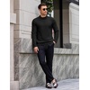 image:imageCOOFANDY Mens Mock Turtleneck Ribbed Knit Pullover Sweater Casual Lightweight Slim fit Dress Sweater TeeBlack