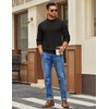 image:imageCOOFANDY Mens Mock Turtleneck Ribbed Knit Pullover Sweater Casual Lightweight Slim fit Dress Sweater TeeBlack