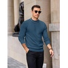 image:imageCOOFANDY Mens Mock Turtleneck Ribbed Knit Pullover Sweater Casual Lightweight Slim fit Dress Sweater TeeBlue