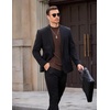 image:imageCOOFANDY Mens Mock Turtleneck Ribbed Knit Pullover Sweater Casual Lightweight Slim fit Dress Sweater TeeBrown