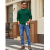 image:imageCOOFANDY Mens Mock Turtleneck Ribbed Knit Pullover Sweater Casual Lightweight Slim fit Dress Sweater TeeDark Green