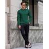 image:imageCOOFANDY Mens Mock Turtleneck Ribbed Knit Pullover Sweater Casual Lightweight Slim fit Dress Sweater TeeDark Green