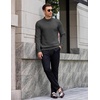 image:imageCOOFANDY Mens Mock Turtleneck Ribbed Knit Pullover Sweater Casual Lightweight Slim fit Dress Sweater TeeDark Grey